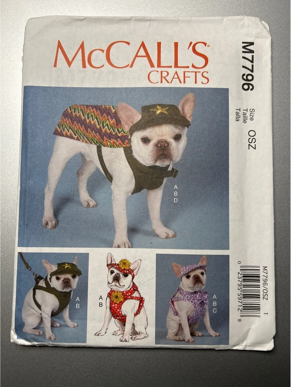 McCall's M7796 Dog Harness and Cape Sewing Pattern OSZ